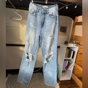 PacSun women’s distressed bleach design 90s boyfriend jeans size 25